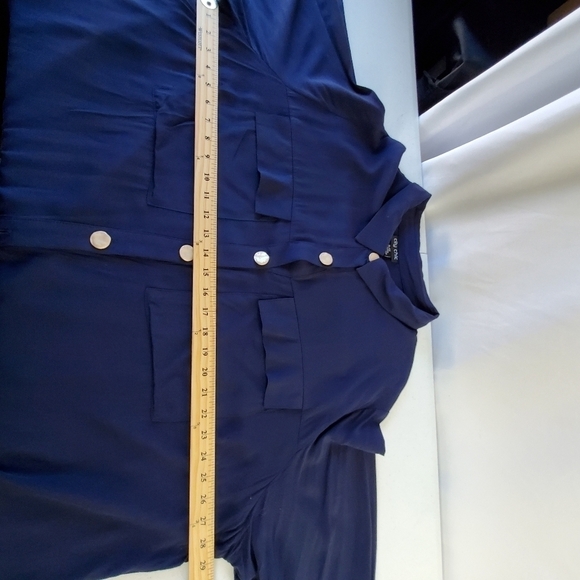 City Chic Long Sleeve Tunic Size XL/22 Button Front Blouse with Pockets Viscose - Picture 9 of 14